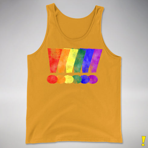 LGBTQ Pride Exclamation Points Premium Tank Top - Gold