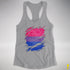 Bisexual Pride Flag Ripped Reveal Racerback Tank - Heather Grey
