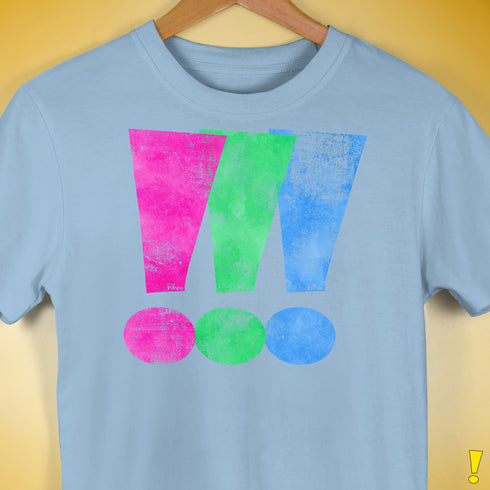 Polysexual Pride Exclamation Points Premium Unisex T-Shirt - Baby Blue
