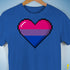 Bisexual Pride 8-Bit Pixel Heart Premium Unisex T-Shirt - Royal Blue