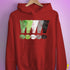 Distressed Aromantic Pride Exclamation Points Hoodie - Red