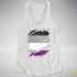 Asexual Pride Flag Ripped Reveal Racerback Tank - White