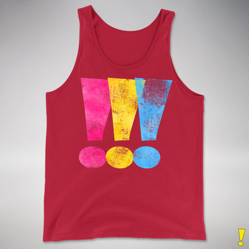 Pansexual Pride Exclamation Points Premium Tank Top - Red