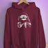Pride Sloth Genderqueer Flag Sunglasses Hoodie - Maroon