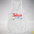 Believe Transgender Pride Jingle Bell Racerback Tank - White