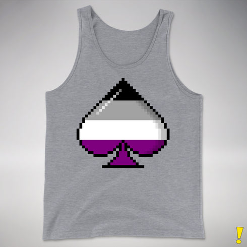 Asexual Pride Pixel Ace of Spades Premium Tank Top - Grey Heather