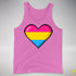 Pansexual Pride 8-Bit Pixel Heart Premium Tank Top - Neon Pink