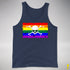 LGBTQ Rainbow Pride Pirate Flag Premium Tank Top - Navy