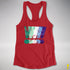 MLM Gay Pride Grunge Exclamation Points Racerback Tank - Red