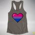 Bisexual Pride 8-Bit Pixel Heart Racerback Tank - Dark Grey