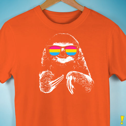 Pride Sloth Pansexual Flag Sunglasses Premium Unisex T-Shirt - Orange
