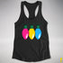 Pansexual Pride Christmas Lights Racerback Tank - Black
