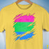 Polysexual Pride Flag Ripped Reveal Premium Unisex T-Shirt - Yellow