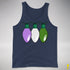 Genderqueer Pride Christmas Lights Premium Tank Top - Navy