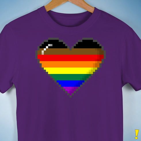 Philly LGBTQ Pride 8-Bit Pixel Heart Premium Unisex T-Shirt - Purple