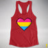 Pansexual Pride 8-Bit Pixel Heart Racerback Tank - Red