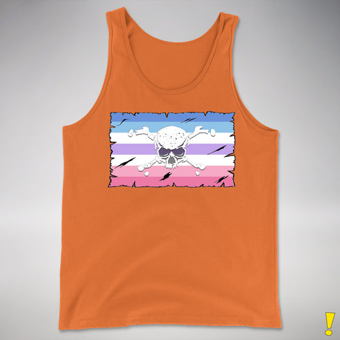 Bigender Pride Pirate Flag Premium Tank Top - Orange