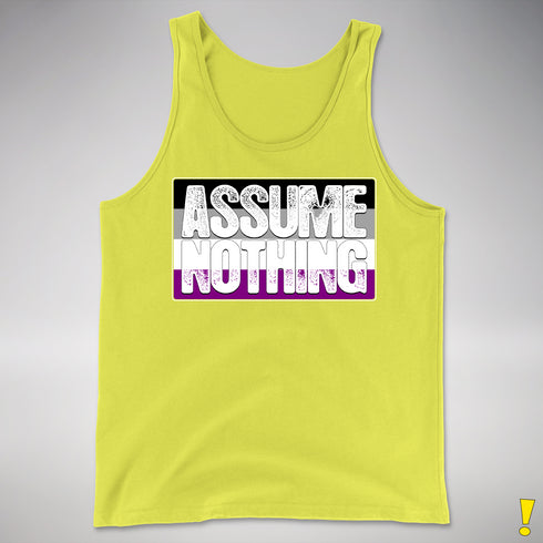 Assume Nothing Asexual Pride Flag Premium Tank Top - Neon Yellow