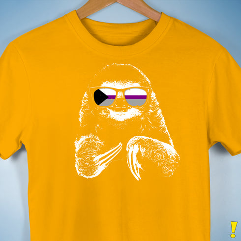 Pride Sloth Demisexual Pride Flag Sunglasses Premium Unisex T-Shirt - Gold