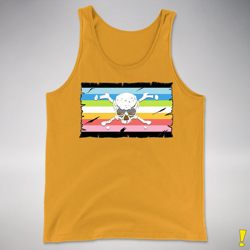 Queer Pride Pirate Flag Premium Tank Top - Gold