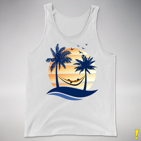 Bear Pride Hammock Summer Beach Sunset Premium Tank Top - White
