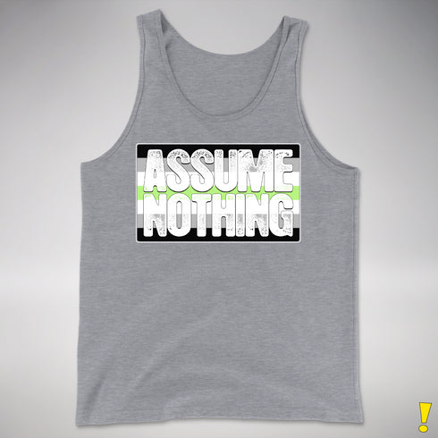 Assume Nothing Agender Pride Flag Premium Tank Top - Grey Heather