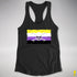 Nonbinary Pride Pirate Flag Racerback Tank - Black