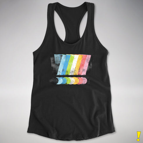Queer Pride Grunge Exclamation Points Racerback Tank - Black