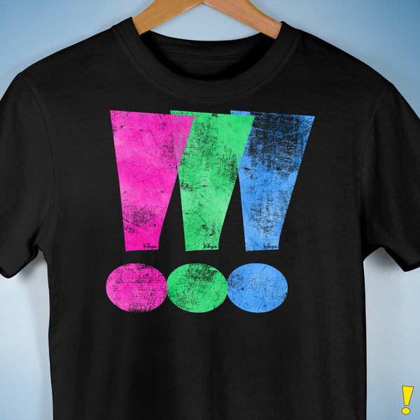 Polysexual Pride Exclamation Points Premium Unisex T-Shirt - Black