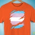 Transgender Pride Flag Ripped Reveal Premium Unisex T-Shirt - Orange