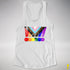 LGBTQ Progress Pride Grunge Exclamation Points Racerback Tank - White