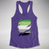 Aromantic Pride Flag Ripped Reveal Racerback Tank - Purple