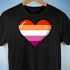 Lesbian Pride 8-Bit Pixel Heart Premium Unisex T-Shirt - Black