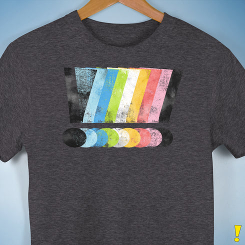 Queer Pride Grunge Exclamation Points Premium Unisex T-Shirt - Dark Grey Heather