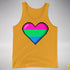 Polysexual Pride 8-Bit Pixel Heart Premium Tank Top - Gold