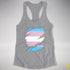 Transgender Pride Flag Ripped Reveal Racerback Tank - Heather Grey