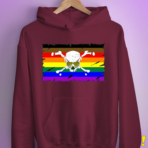Philly LGBTQ Pride Pirate Flag Hoodie - Maroon