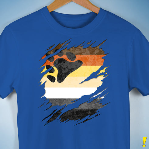 Bear Pride Flag Ripped Reveal Premium Unisex T-Shirt - Royal Blue
