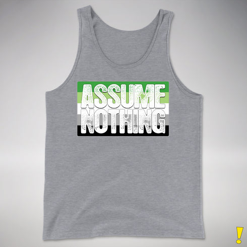 Assume Nothing Aromantic Pride Flag Premium Tank Top - Grey Heather