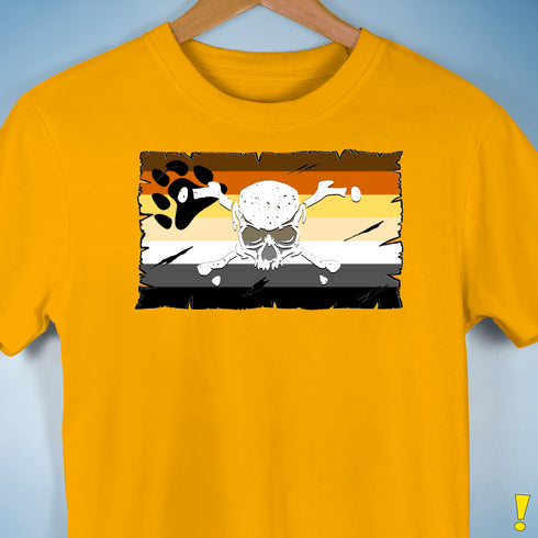 Bear Pride Pirate Flag Premium Unisex T-Shirt - Gold