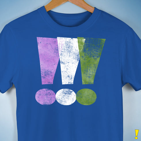 Genderqueer Pride Exclamation Points Premium Unisex T-Shirt - Royal Blue