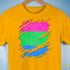Polysexual Pride Flag Ripped Reveal Premium Unisex T-Shirt - Gold