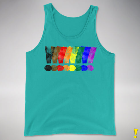 Distressed Philly LGBTQ Pride Whee! Exclamation Points Premium Tank - Teal