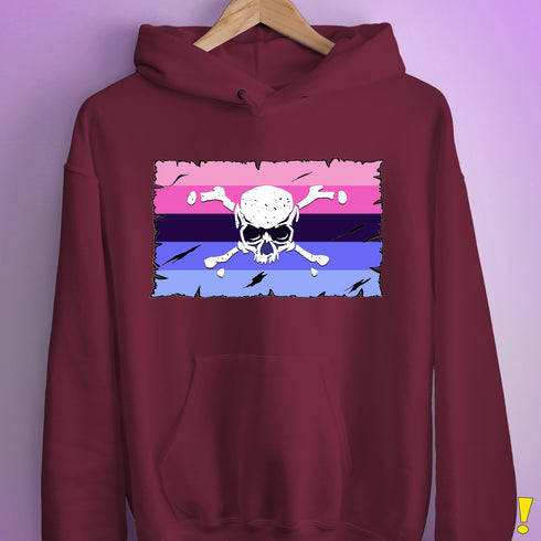 Omnisexual Pride Pirate Flag Hoodie - Maroon