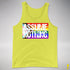 Assume Nothing LGBTQ Progress Pride Flag Premium Tank Top - Neon Yellow