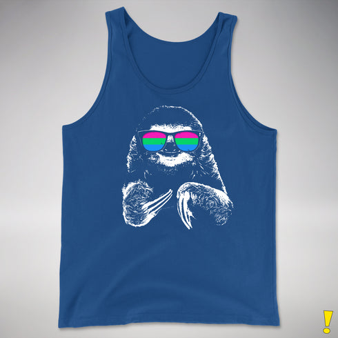 Pride Sloth Polysexual Flag Sunglasses Premium Tank Top - Royal Blue