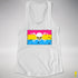 Pansexual Pride Pirate Flag Racerback Tank - White