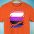 Genderfluid Pride Flag Ripped Reveal Premium Unisex T-Shirt - Orange