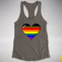 Philly LGBTQ Pride 8-Bit Pixel Heart Racerback Tank - Dark Grey