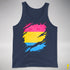 Pansexual Pride Flag Ripped Reveal Premium Tank Top - Navy
